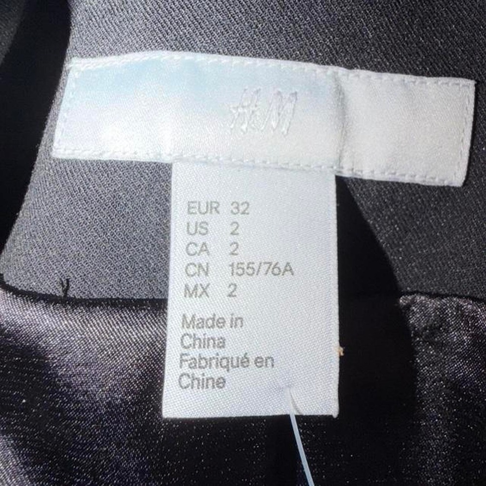 H&M black structured blazer size 2 - Picture 5 of 5